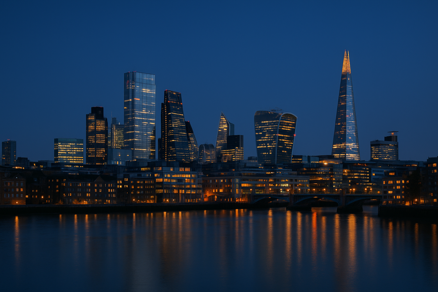 London skyline at dusk